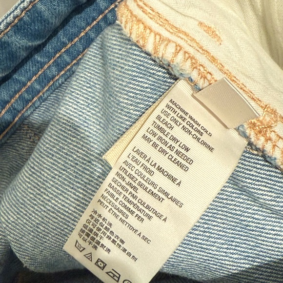 Free People Wide Leg Denim Jeans 27 , 100% cotton EUC - Picture 6 of 7